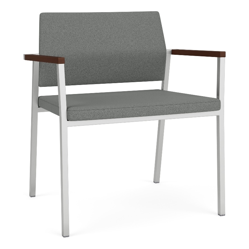 Avon Reception Waiting Oversize Chair UPH Seat Back / Silver Steel / Light Gray