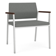 Avon Reception Waiting Oversize Chair UPH Seat Back / Silver Steel / Light Gray
