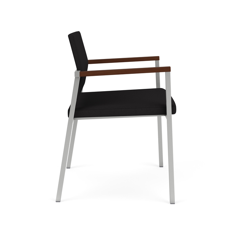 Avon Reception Waiting Oversize Chair UPH Seat Back / Silver Steel / Black