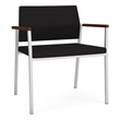 Avon Reception Waiting Oversize Chair UPH Seat Back / Silver Steel / Black