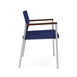 Avon Reception Waiting Oversize Chair UPH Seat Back / Silver Steel / Blue