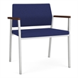 Avon Reception Waiting Oversize Chair UPH Seat Back / Silver Steel / Blue