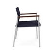 Avon Reception Waiting Oversize Chair UPH Seat Back / Silver Steel / Navy Blue