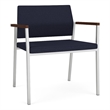 Avon Reception Waiting Oversize Chair UPH Seat Back / Silver Steel / Navy Blue