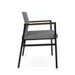 Avon Reception Waiting Bariatric Chair UPH Seat Back / Black Steel / Light Gray