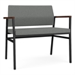 Avon Reception Waiting Bariatric Chair UPH Seat Back / Black Steel / Light Gray