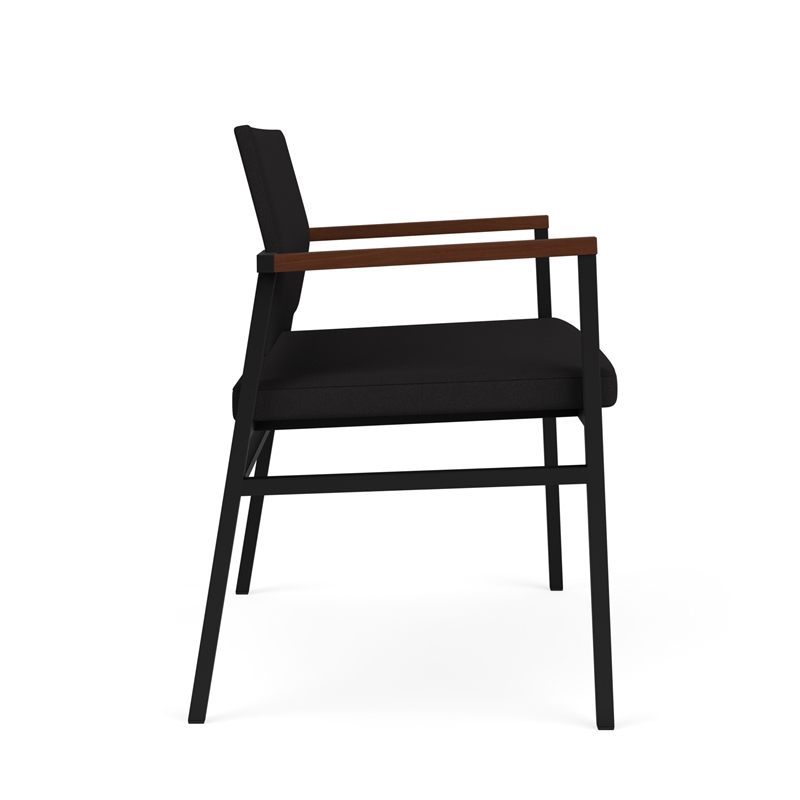 Avon Reception Waiting Bariatric Chair UPH Seat Back / Black Steel / Black