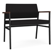 Avon Reception Waiting Bariatric Chair UPH Seat Back / Black Steel / Black