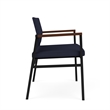 Avon Reception Waiting Bariatric Chair UPH Seat Back / Black Steel / Navy Blue