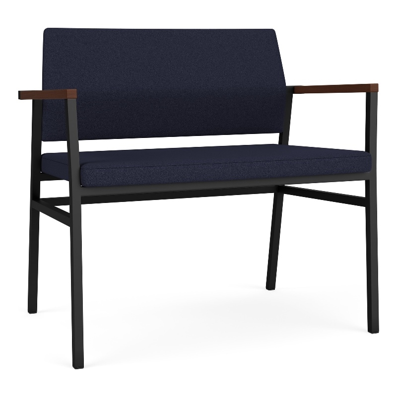 Avon Reception Waiting Bariatric Chair UPH Seat Back / Black Steel / Navy Blue