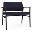 Avon Reception Waiting Bariatric Chair UPH Seat Back / Black Steel / Navy Blue