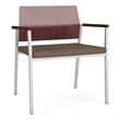 Avon Reception Oversize Chair UPH Seat HPL Back / Silver / Mahogany / Brown