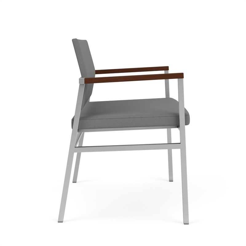 Avon Reception Waiting Bariatric Chair UPH Seat Back / Silver Steel / Light Gray