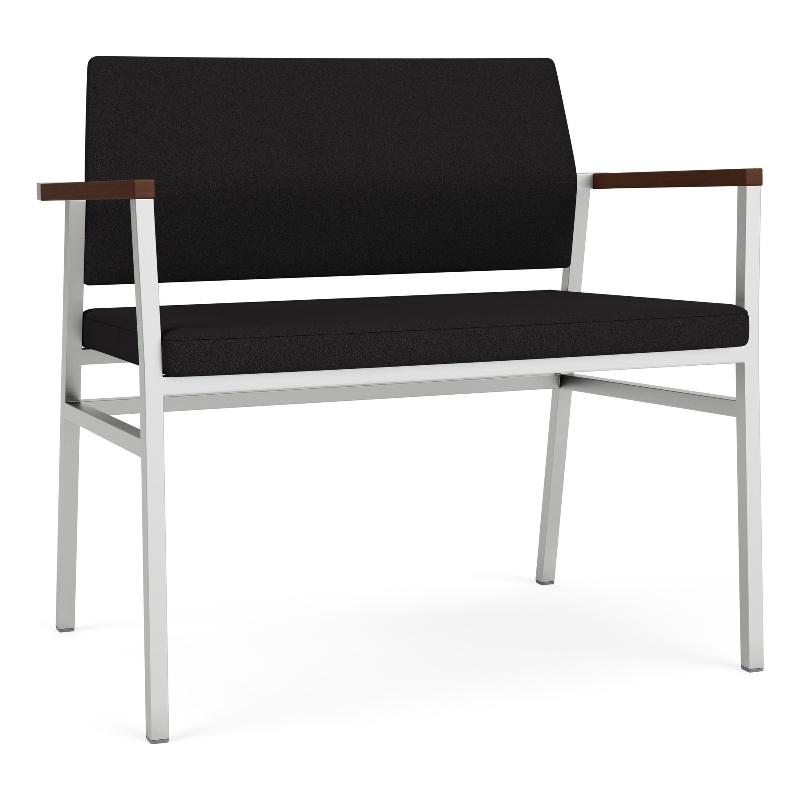 Avon Reception Waiting Bariatric Chair UPH Seat Back / Silver Steel / Black