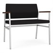 Avon Reception Waiting Bariatric Chair UPH Seat Back / Silver Steel / Black