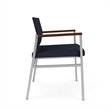 Avon Reception Waiting Bariatric Chair UPH Seat Back / Silver Steel / Navy Blue