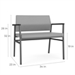 Avon Reception Waiting Bariatric Chair UPH Seat Back / Silver Steel / Navy Blue