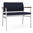 Avon Reception Waiting Bariatric Chair UPH Seat Back / Silver Steel / Navy Blue