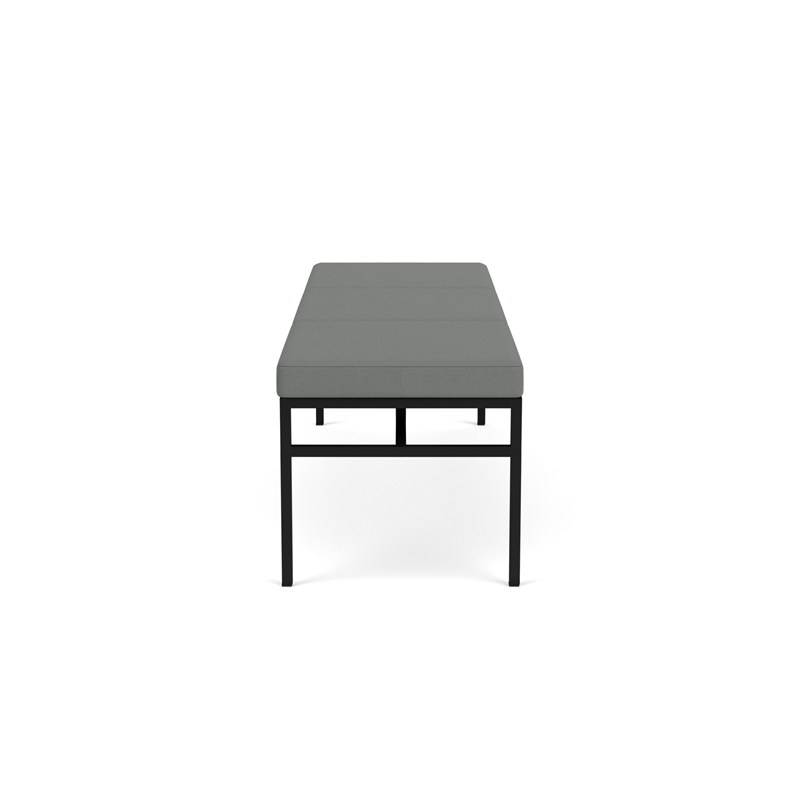 Avon Reception Waiting 3 Seat Bench 650 LB Capacity / Black Steel / Light Gray