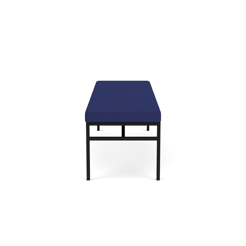 Avon Reception Waiting 3 Seat Bench 650 LB Capacity / Black Steel / Blue