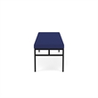 Avon Reception Waiting 3 Seat Bench 650 LB Capacity / Black Steel / Blue