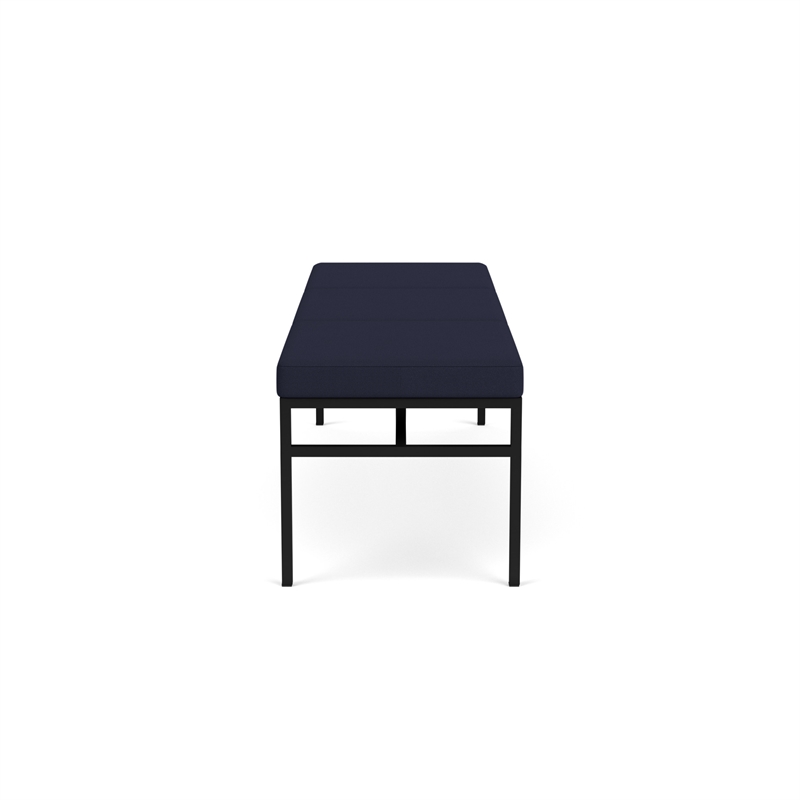Avon Reception Waiting 3 Seat Bench 650 LB Capacity / Black Steel / Navy Blue