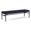 Avon Reception Waiting 3 Seat Bench 650 LB Capacity / Black Steel / Navy Blue