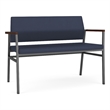Avon Reception 2 Seater UPH Seat Back No Cntr Arms / Charcoal Steel / Blue