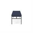Avon Reception Waiting 3 Seat Bench 650 LB Capacity / Charcoal Steel / Blue
