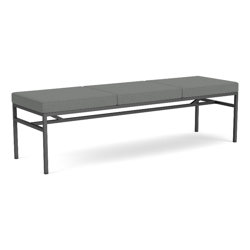 Avon Reception 3 Seat Bench 650 LB Capacity / Charcoal Steel / Light Gray