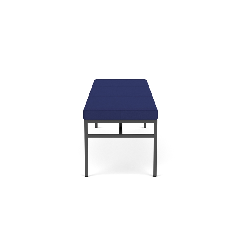 Avon Reception Waiting 3 Seat Bench 650 LB Capacity / Charcoal Steel / Blue