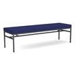Avon Reception Waiting 3 Seat Bench 650 LB Capacity / Charcoal Steel / Blue