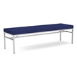Avon Reception Waiting 3 Seat Bench 650 LB Capacity / Silver Steel / Blue