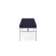 Avon Reception Waiting 3 Seat Bench 650 LB Capacity / Silver Steel / Navy Blue