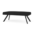 Willow Lounge Lobby Reception Waiting 2 Seat Bench / Black Steel / Black