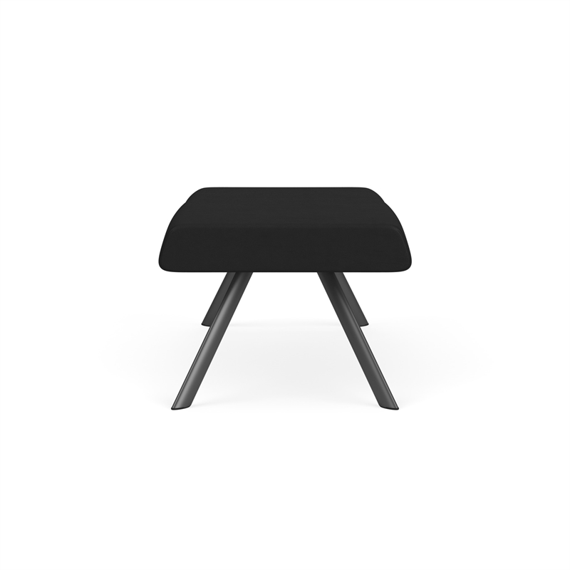 Willow Lounge Lobby Reception Waiting 2 Seat Bench / Charcoal Steel / Black
