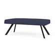 Willow Lounge Lobby Reception Waiting 2 Seat Bench / Black Steel / Blue
