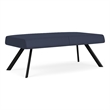 Willow Lounge Lobby Reception Waiting 2 Seat Bench / Black Steel / Blue