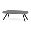 Willow Lounge Lobby Reception Waiting 2 Seat Bench / Black Steel / Light Gray