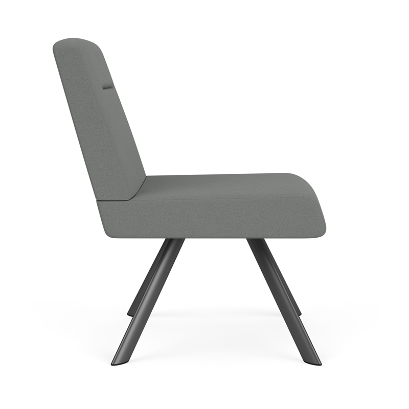 Willow Lounge Reception Armless Guest Chair / Charcoal Steel / Light Gray