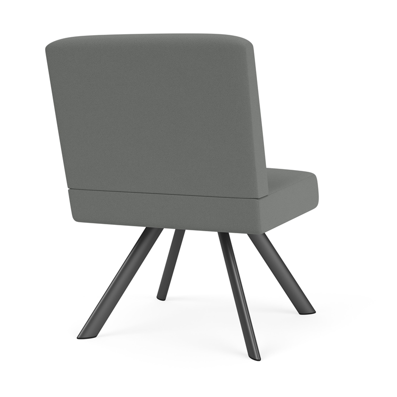 Willow Lounge Reception Armless Guest Chair / Charcoal Steel / Light Gray