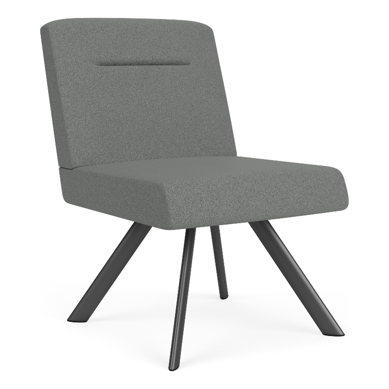 Willow Lounge Reception Armless Guest Chair / Charcoal Steel / Light Gray