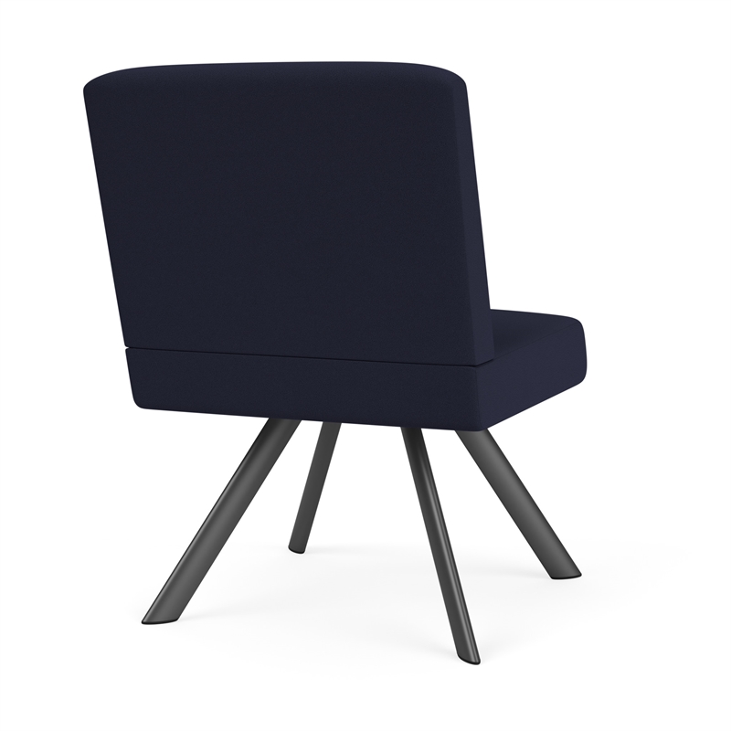 Willow Lounge Reception Waiting Armless Guest Chair / Charcoal Steel / Navy Blue