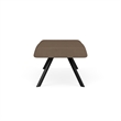 Willow Lounge Lobby Reception Waiting 2 Seat Bench / Black Steel / Brown