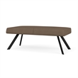 Willow Lounge Lobby Reception Waiting 2 Seat Bench / Black Steel / Brown