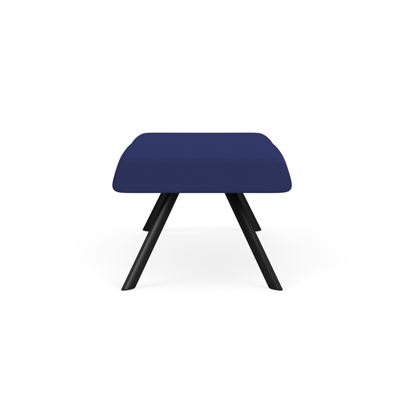 Willow Lounge Lobby Reception Waiting 2 Seat Bench / Black Steel / Blue
