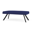 Willow Lounge Lobby Reception Waiting 2 Seat Bench / Black Steel / Blue