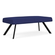 Willow Lounge Lobby Reception Waiting 2 Seat Bench / Black Steel / Blue