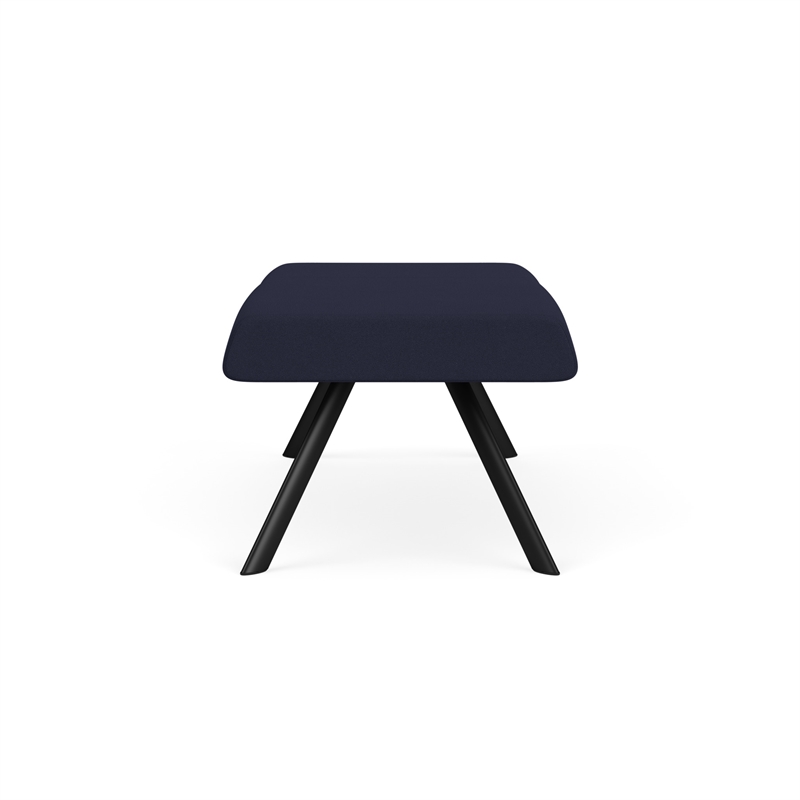 Willow Lounge Lobby Reception Waiting 2 Seat Bench / Black Steel / Navy Blue