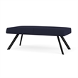 Willow Lounge Lobby Reception Waiting 2 Seat Bench / Black Steel / Navy Blue